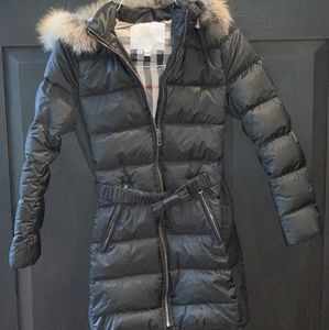 Child Kids Burberry Coat Jacket Puffy Fur 12Y